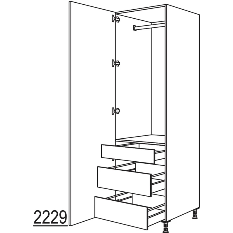 nobilia XL-Garderobenschrank HWGIAF40-3X 40 cm