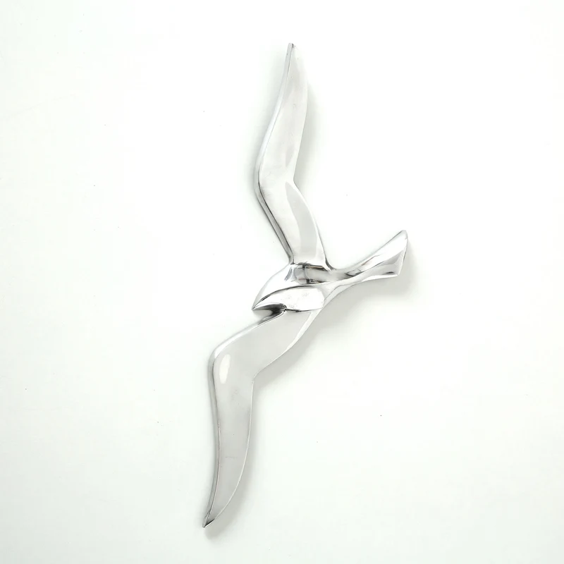 Wand Deko-Objekt Möwe 34cm Aluminium Silber Deko-Figur
