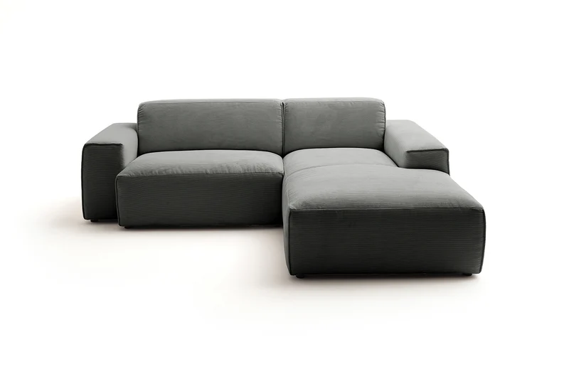 KAWOLA Sofa RANI Ecksofa Feincord anthrazit