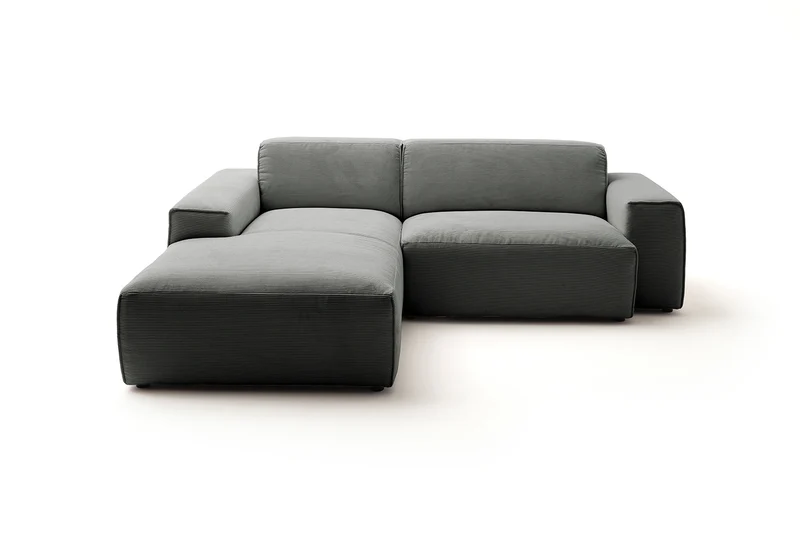 KAWOLA Sofa RANI Ecksofa Feincord anthrazit