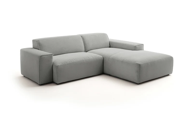 KAWOLA Sofa RANI Ecksofa Feincord grau