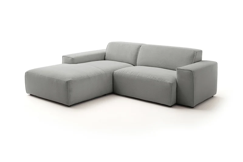 KAWOLA Sofa RANI Ecksofa Feincord grau
