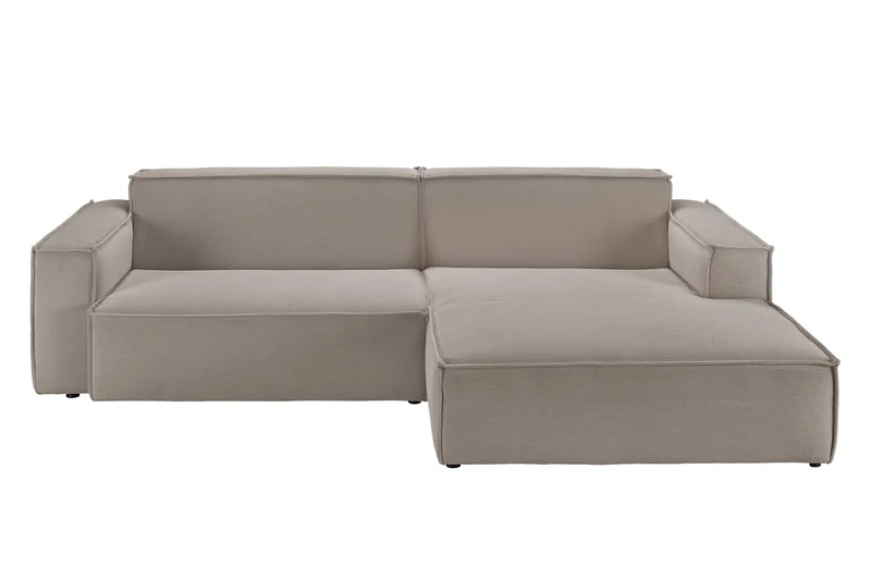 KAWOLA Sofa SAMU Ecksofa Feincord grau