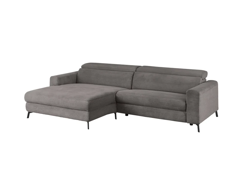 KAWOLA Sofa LAISKA Ecksofa Cord grau