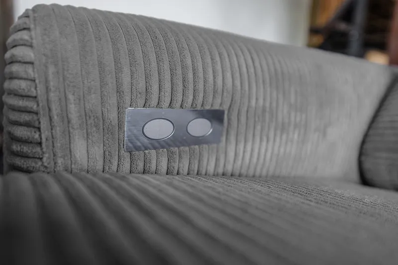 KAWOLA Sofa LAISKA Ecksofa Cord grau