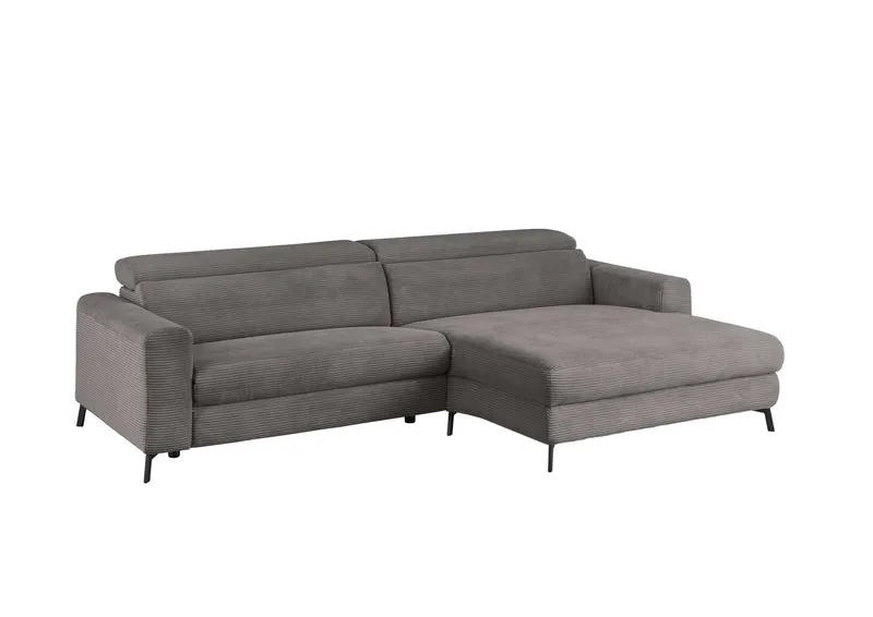 KAWOLA Sofa LAISKA Ecksofa Cord grau