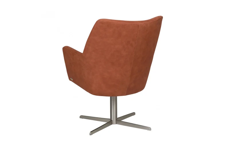 KAWOLA Drehsessel JELIA Sessel Leder cognac versch. Fußfarben