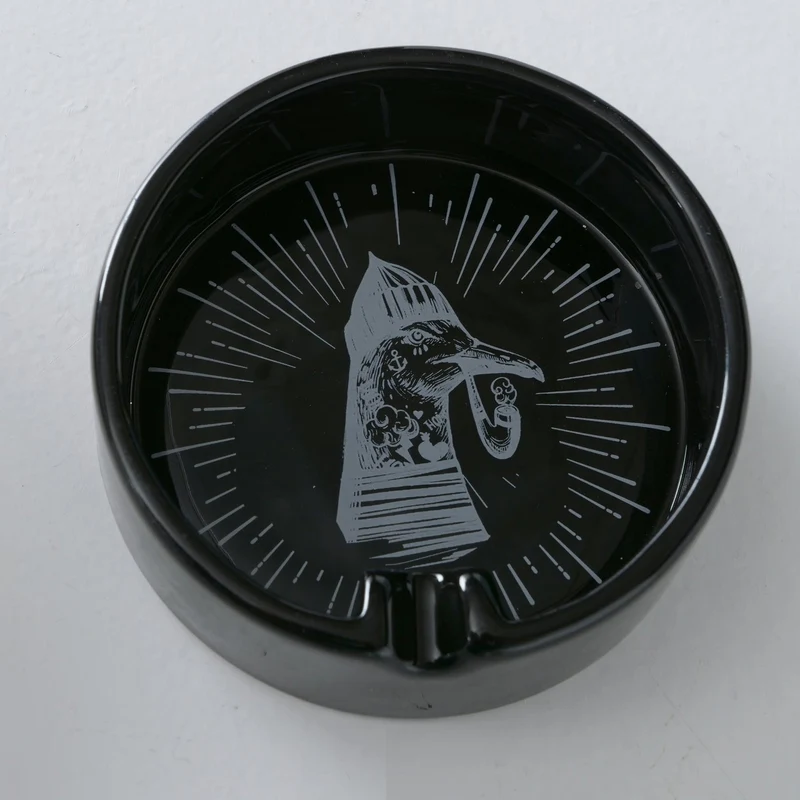Aschenbecher Sylt Schwarz Möwe 10cm Maritim Keramik Ashtray