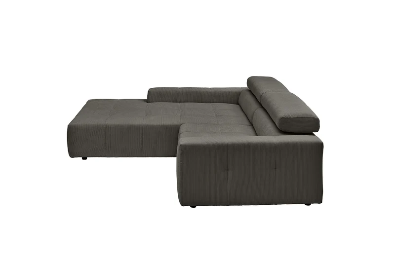 KAWOLA Sofa RENO Ecksofa Feincord anthrazit