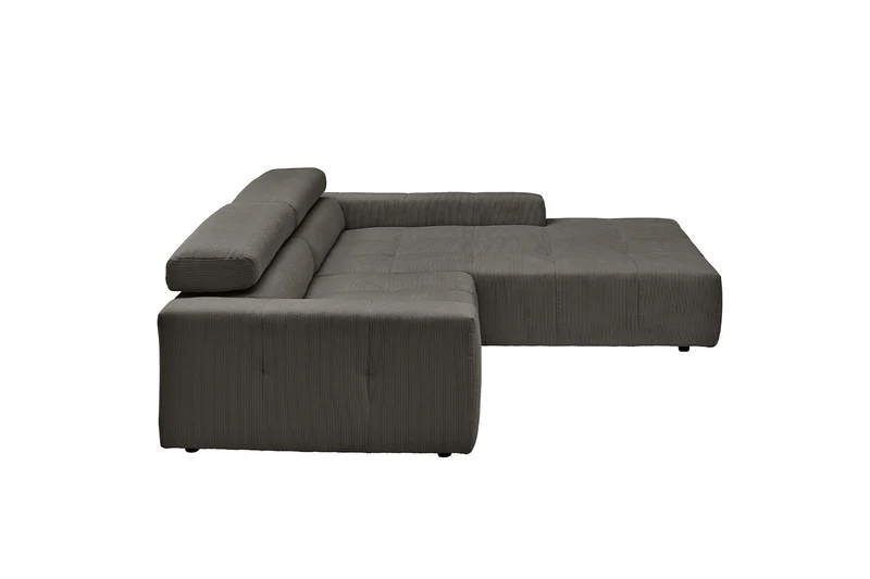 KAWOLA Sofa RENO Ecksofa Feincord anthrazit