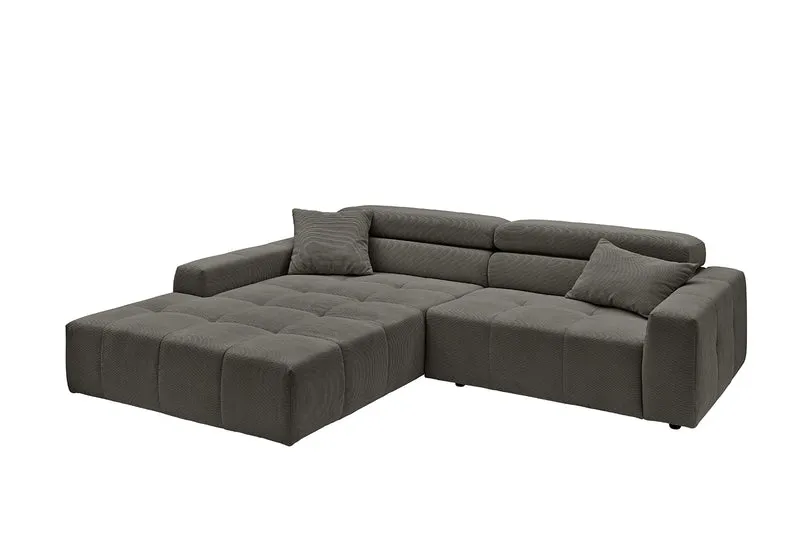 KAWOLA Sofa RENO Ecksofa Feincord anthrazit
