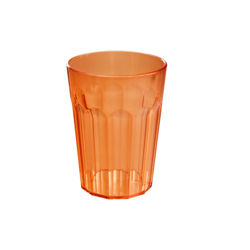 6 Stück Halloween Party-Trinkglas ORANGE 450 ml Trinkgläser - für 6 Personen - bruchfest Party Tischdeko Glas Set - Kunststoff Party Picknick Kinder Wasserglas