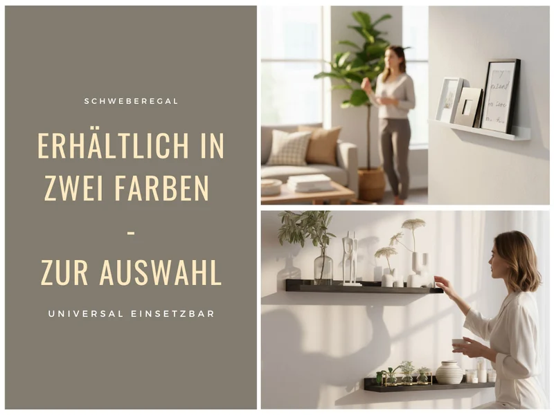 Wandregal Wandboard Freja 2´er Set 45cm Weiß Deko Regal Schweberegal Küchenregal
