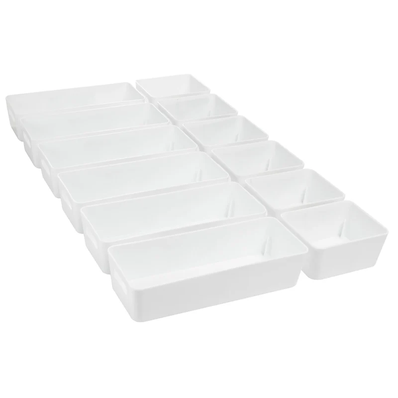 Schubladen Organizer - 12 Teile - 60x40x6 cm - 2 Größen - Aufbewahrungsbox - OrdnungssystemOrganizer