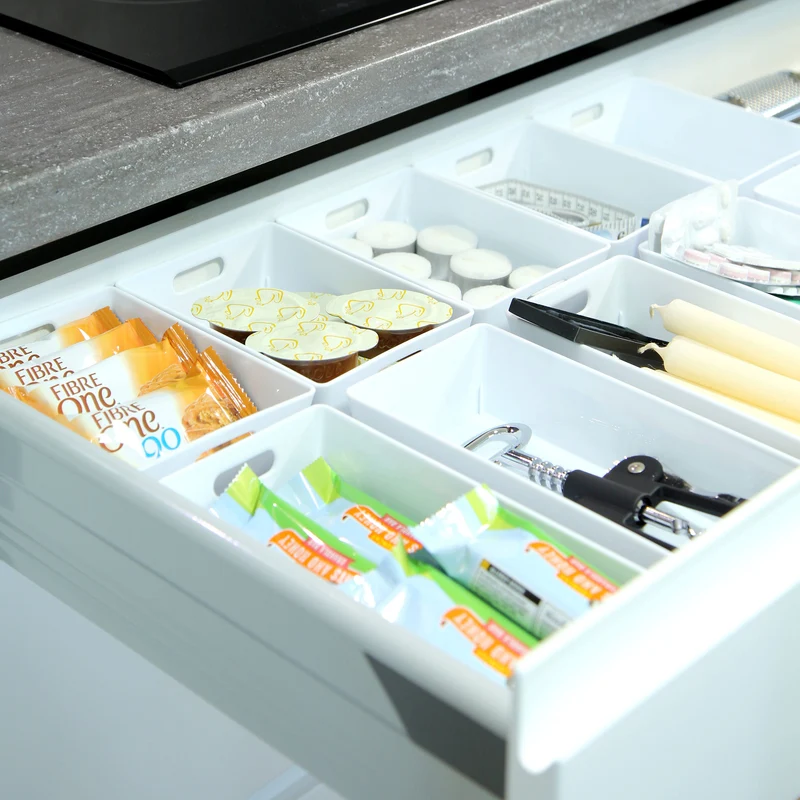 Schubladen Organizer - 12 Teile - 60x40x6 cm - 2 Größen - Aufbewahrungsbox - OrdnungssystemOrganizer