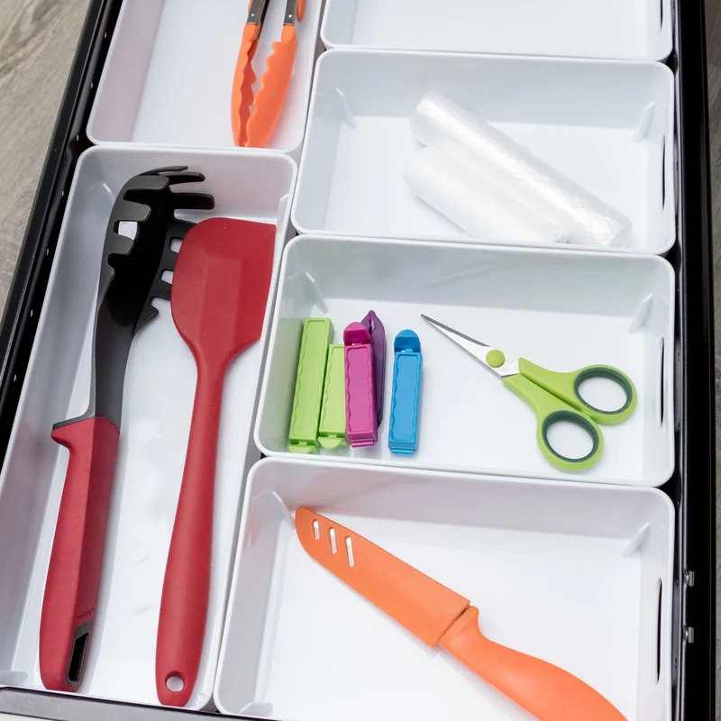 Schubladen Organizer - 12 Teile - 60x40x6 cm - 2 Größen - Aufbewahrungsbox - OrdnungssystemOrganizer