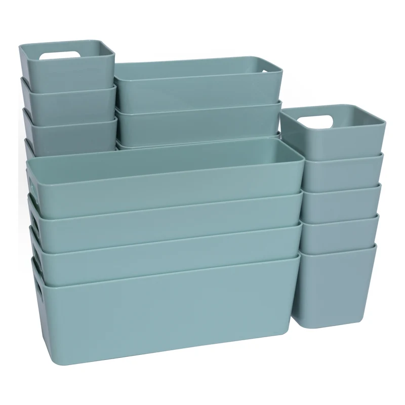 Schubladen Organizer 13 Teile Set - 10 cm hoch - Boxen in 3 Größen - Schubladeneinsatz passend für Schubladen von 40 x 60 cm