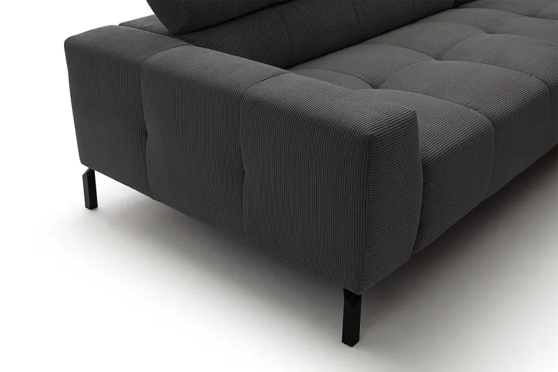 KAWOLA Sofa OHIO Ecksofa Feincord anthrazit
