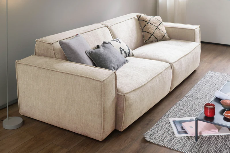 KAWOLA Sofa SAMU Stoff beige