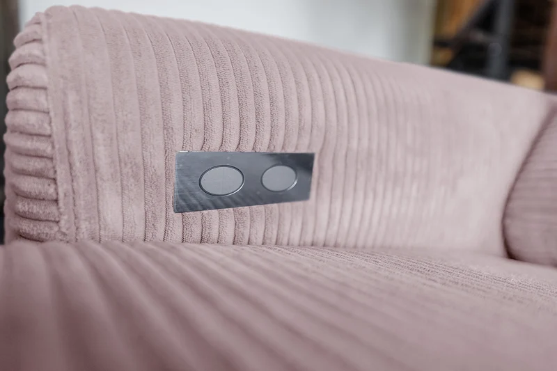 KAWOLA Sofa LAISKA Ecksofa Cord rosa