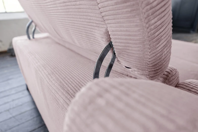 KAWOLA Sofa LAISKA Ecksofa Cord rosa