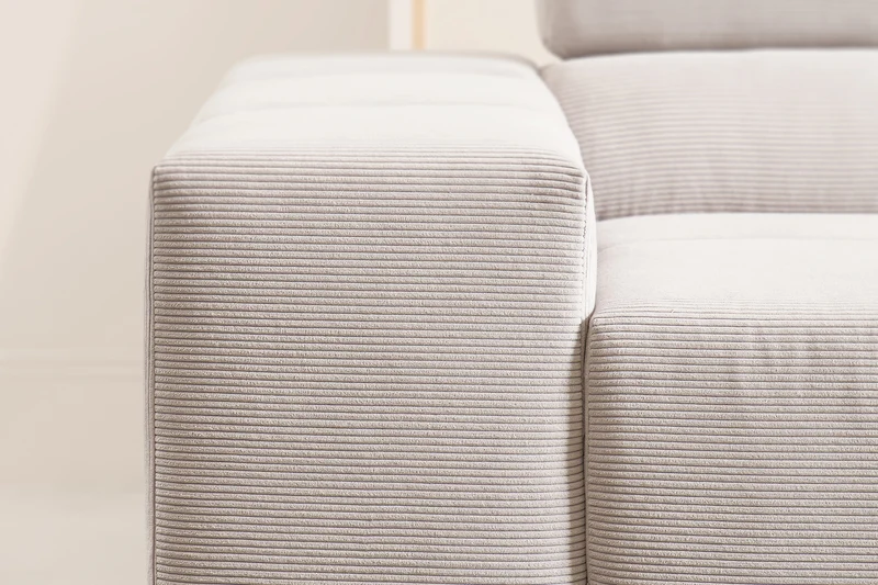 KAWOLA Sofa NEVADA Ecksofa Feincord silber