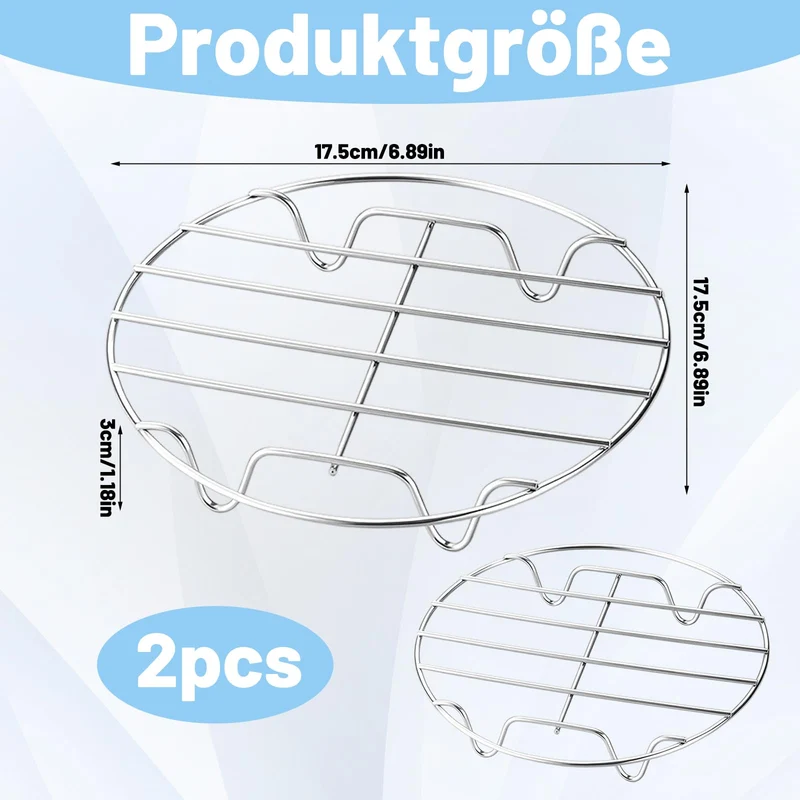 Dämpfeinsatz, 2 Stück Edelstahl Dampfgarer Einsatz, Dampfeinsatz Für Topf und Dämpfeinsatz Topf, Praktischer Gareinsatz für Töpfe, Ideal für Gesunde Küche