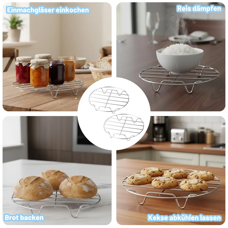 Dämpfeinsatz, 2 Stück Edelstahl Dampfgarer Einsatz, Dampfeinsatz Für Topf und Dämpfeinsatz Topf, Praktischer Gareinsatz für Töpfe, Ideal für Gesunde Küche