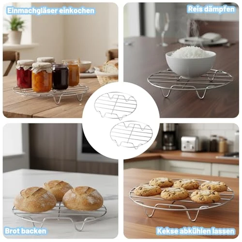 Dämpfeinsatz, 2 Stück Edelstahl Dampfgarer Einsatz, Dampfeinsatz Für Topf und Dämpfeinsatz Topf, Praktischer Gareinsatz für Töpfe, Ideal für Gesunde Küche
