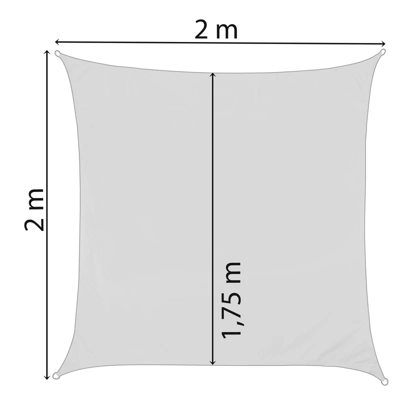 Sonnensegel 2x2 quadratisch - blau - Sonnenschutz atmungsaktiv - UV-Schutz Garten Terasse Camping