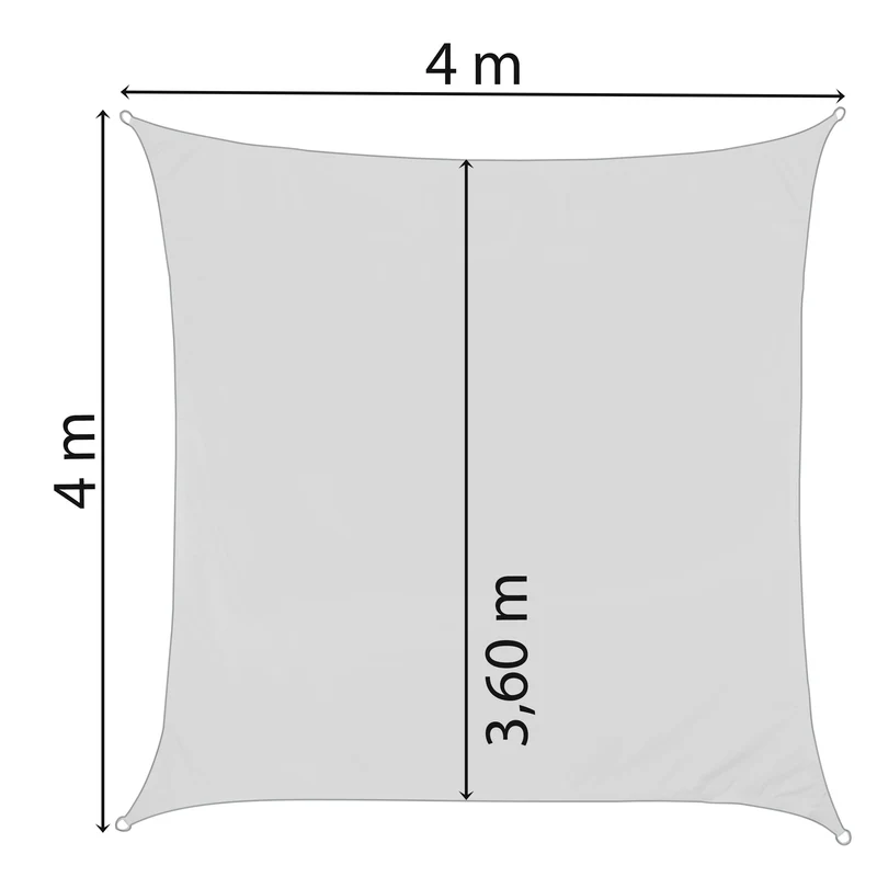 Sonnensegel 4x4 quadratisch - blau - Sonnenschutz atmungsaktiv - UV-Schutz Garten Terasse Camping