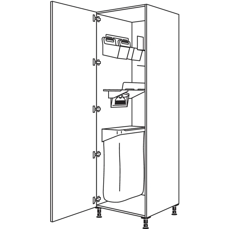 nobilia XL-Hochschrank mit Ordnungssystem Laundry-Area HOSF60-3X 60 cm