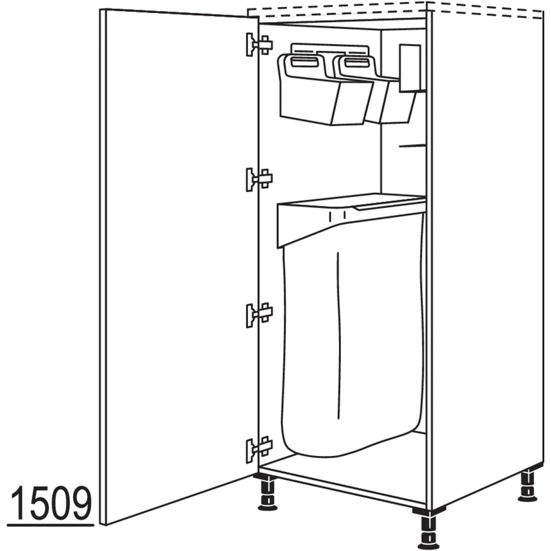 nobilia Highboard mit Ordnungssystem Laundry-Area HOSF50 50 cm