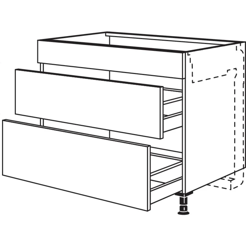 nobilia XL-Kochstellenschrank für Kochfeldabzug KM2A100-X 100 cm