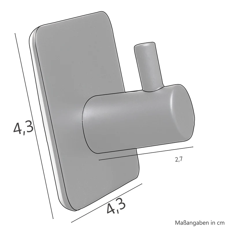 2 Stück Wandhaken - schwarz - 3M selbstklebend - Edelstahl Haken - Handtuchhaken ohne Bohren