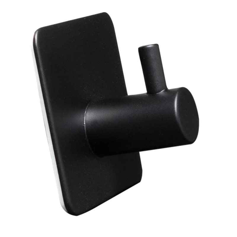 2 Stück Wandhaken - schwarz - 3M selbstklebend - Edelstahl Haken - Handtuchhaken ohne Bohren