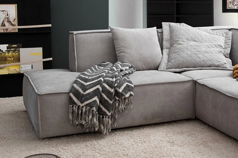 KAWOLA Sofa SAMU Ecksofa Stoff silber
