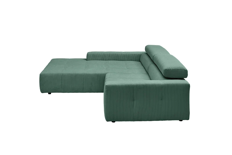 KAWOLA Sofa RENO Ecksofa Feincord grün