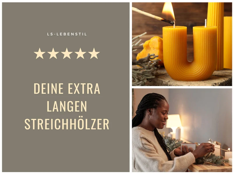 XXL 120 Streichhölzer 30cm lang Köcher Zündhölzer Weihnachten 2er-Set