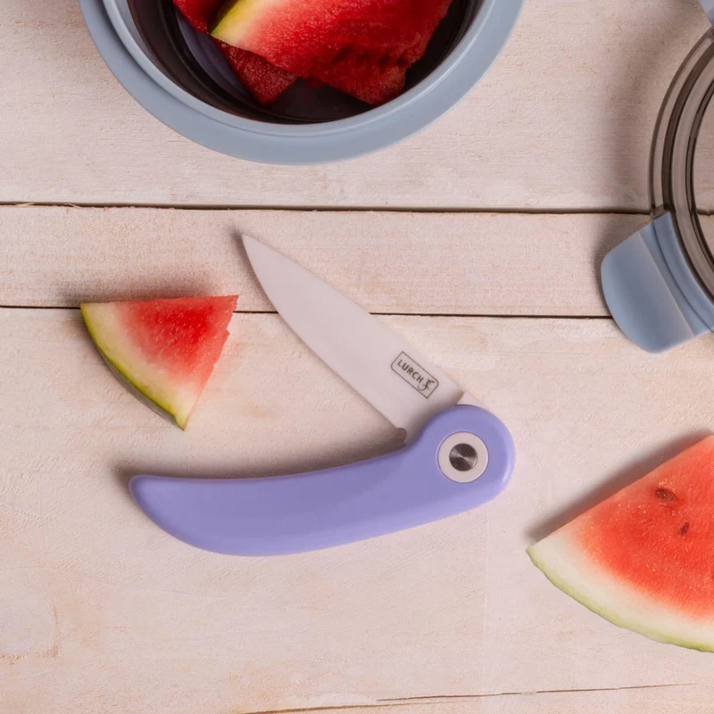 LURCH, Picknick-Messer light lavender mit einklappbarer Keramikklinge