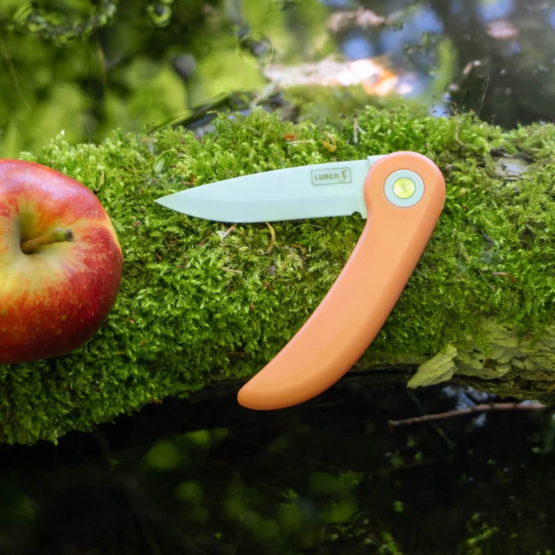LURCH, Picknick-Messer peach mit einklappbarer Keramikklinge