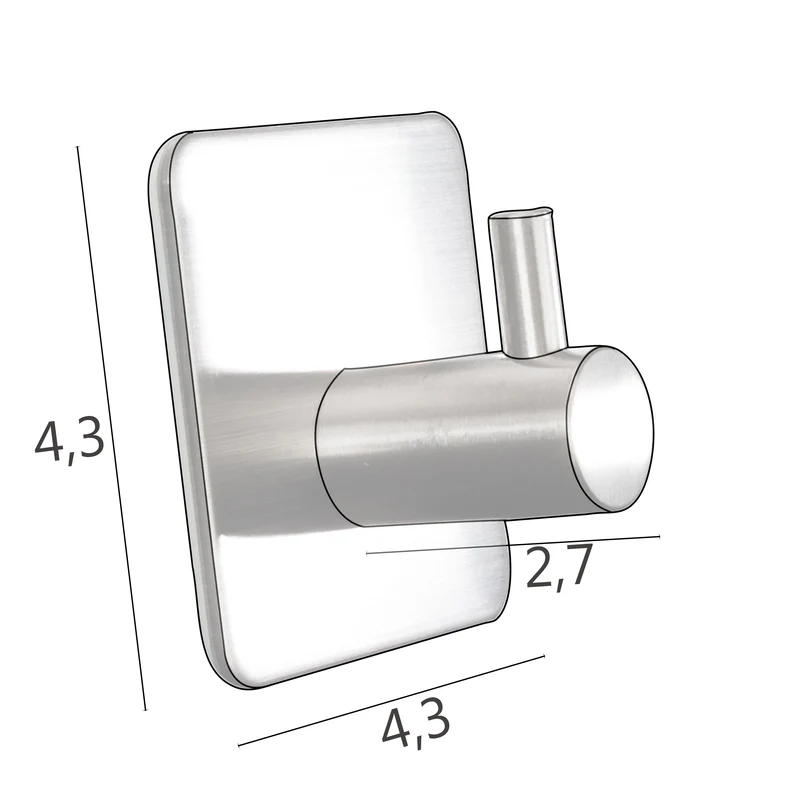 4x Wandhaken - 3M selbstklebend - Edelstahl Haken - Handtuchhaken ohne Bohren Wandhalterung universal Huthaken Klebehaken