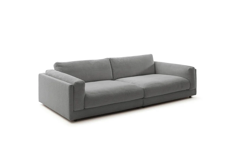 KAWOLA Big Sofa RAINA Cord grau