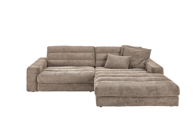 KAWOLA Sofa LANA Ecksofa Cord taupe