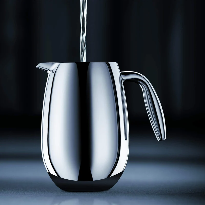 Bodum Doppelwandiger French Press Columbia - 1L / 8 Tassen - Edelstahl Matt - Spülmaschinenfest Kaffeebereiter