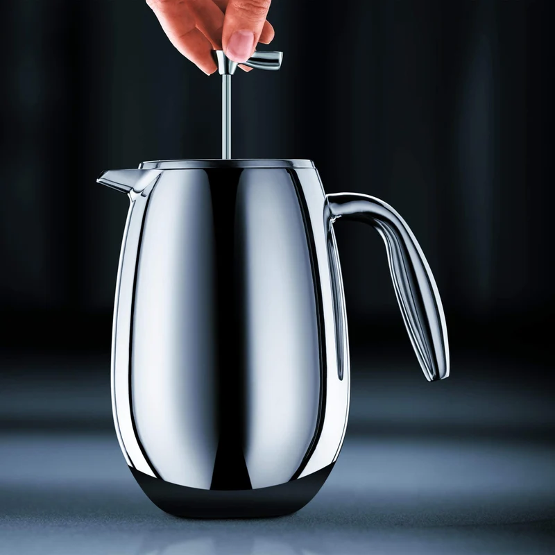 Bodum Doppelwandiger French Press Columbia - 1L / 8 Tassen - Edelstahl Matt - Spülmaschinenfest Kaffeebereiter