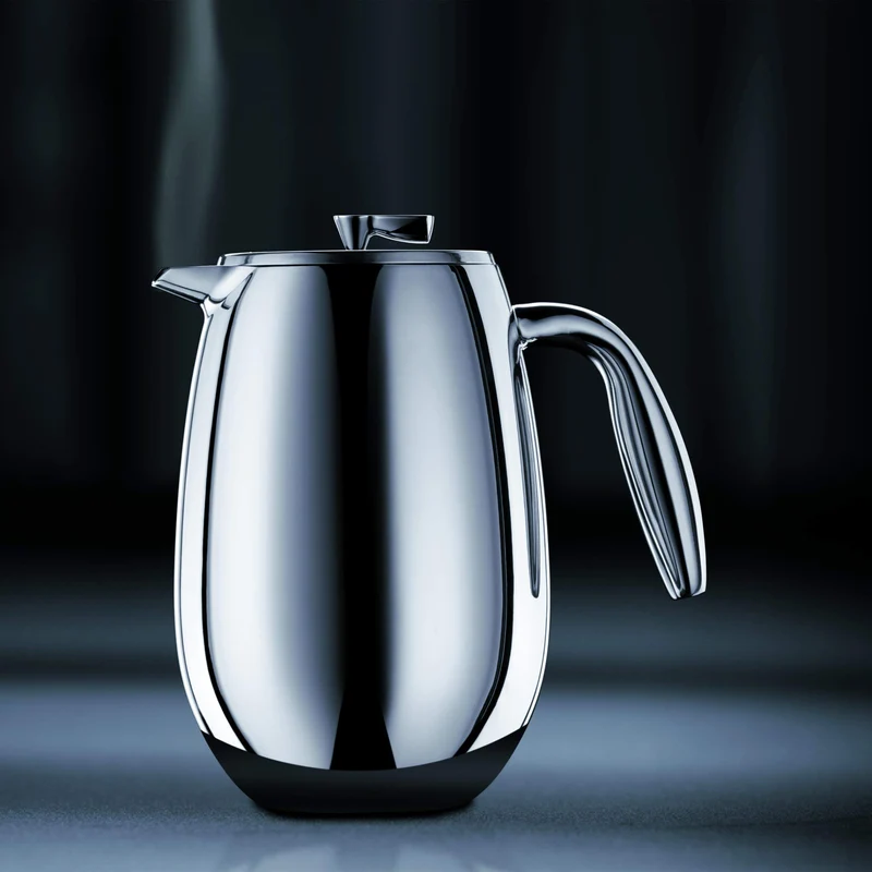 Bodum Doppelwandiger French Press Columbia - 1L / 8 Tassen - Edelstahl Matt - Spülmaschinenfest Kaffeebereiter