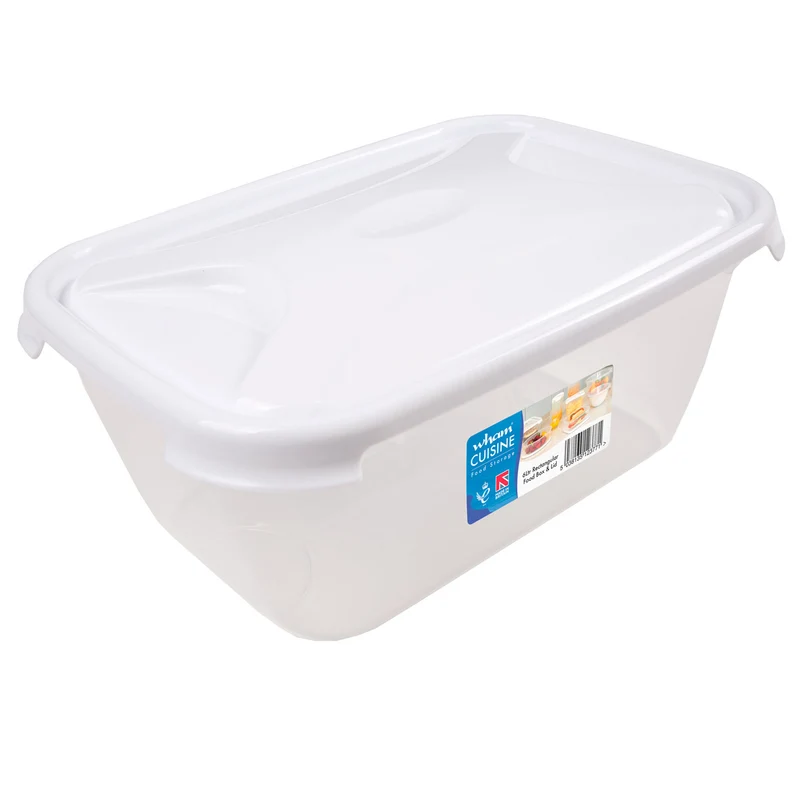 Vorratsdose 6 Liter mit Deckel Frischhaltedose - Aufbewahrungsbox mit Deckel lebensmittelecht - transparent mit weißem Deckel - rechteckig