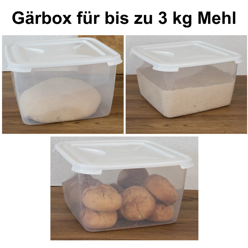 Vorratsdose 15 Liter mit Deckel Frischhaltedose - Aufbewahrungsbox mit Deckel - lebensmittelecht - transparent mit weißem Deckel - quadratisch