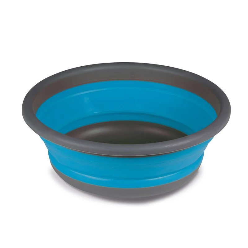 Faltbarer Schüssel - rund - 9 Liter - D-37,5x14 cm - gefaltet 5 cm hoch - blau Waschschüssel Spülschüssel Wasserschüssel - Kunststoff Spüle